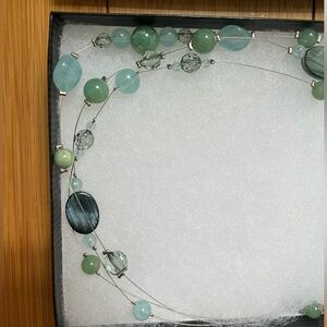 Green Beaded Necklace - never worn